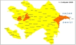 Küləkli hava şəraiti ilə bağlı sarı və narıncı xəbərdarlıq verilib