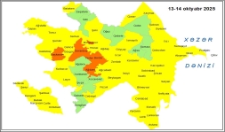 Küləkli hava şəraiti ilə bağlı sarı və narıncı xəbərdarlıq verilib