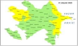 Küləkli hava şəraiti ilə bağlı sarı xəbərdarlıq verilib