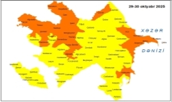 Küləkli hava şəraiti ilə bağlı sarı və narıncı xəbərdarlıq verilib