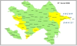 Küləkli hava şəraiti ilə bağlı sarı xəbərdarlıq verilib