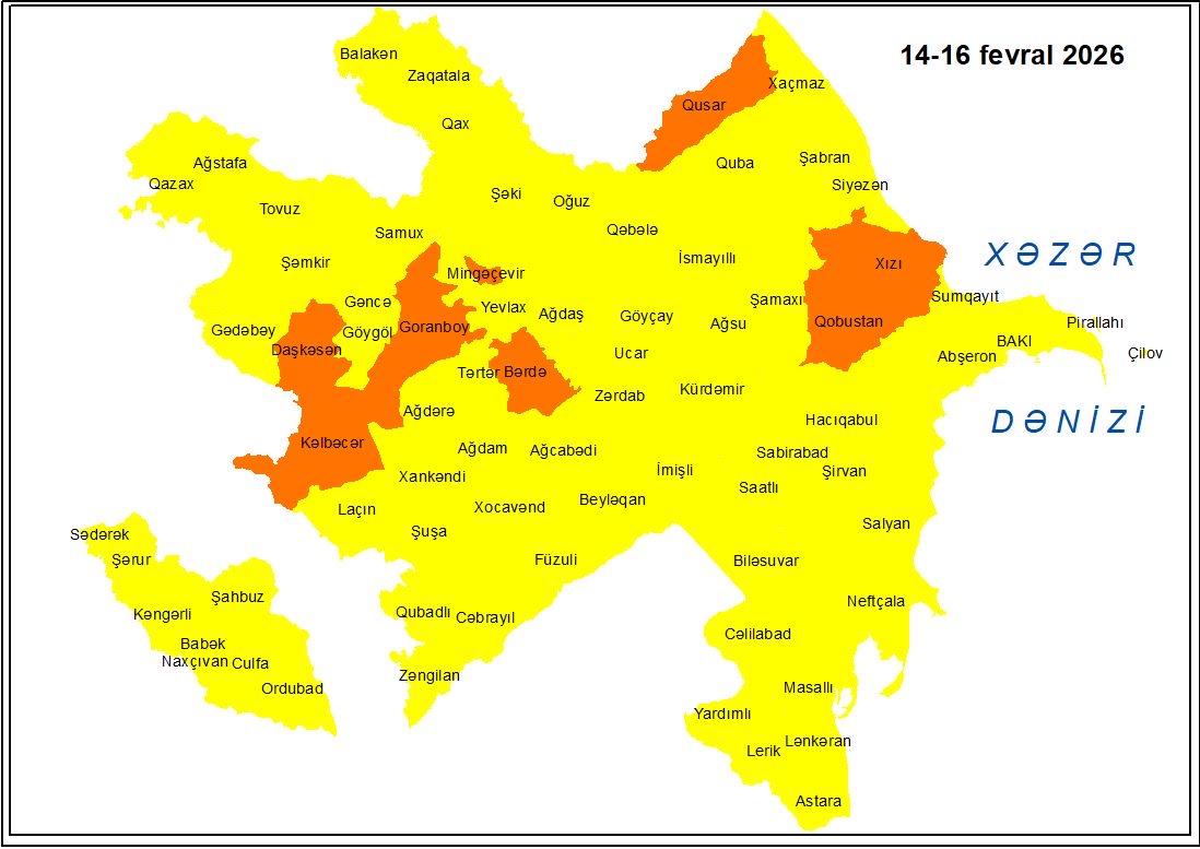Küləkli hava şəraiti ilə bağlı sarı və narıncı xəbərdarlıq verilib