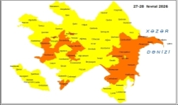 Küləkli hava şəraiti ilə bağlı sarı və narıncı xəbərdarlıq verilib