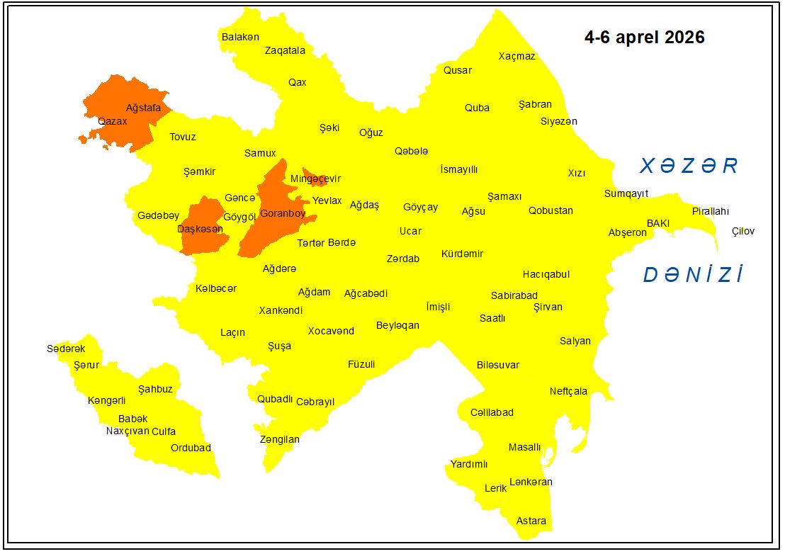Küləkli hava şəraiti ilə bağlı sarı və narıncı xəbərdarlıq verilib